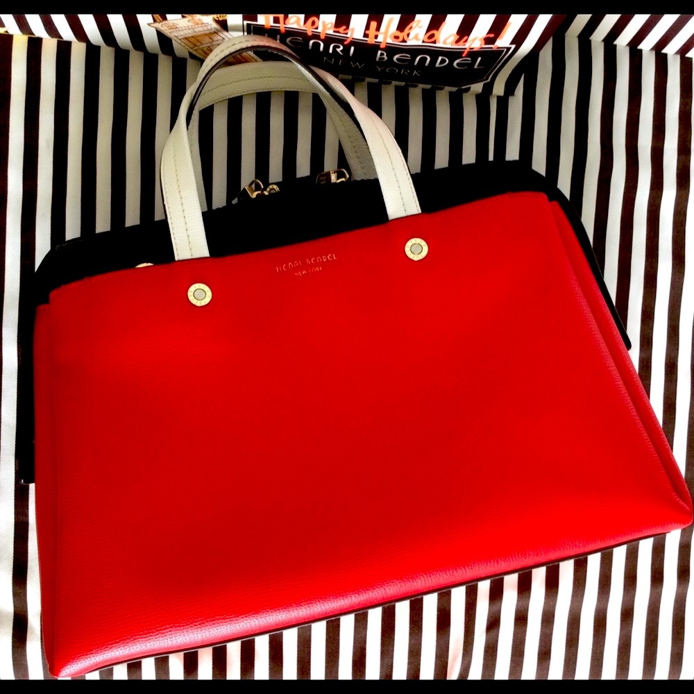 Henri Bendel color block satchel.